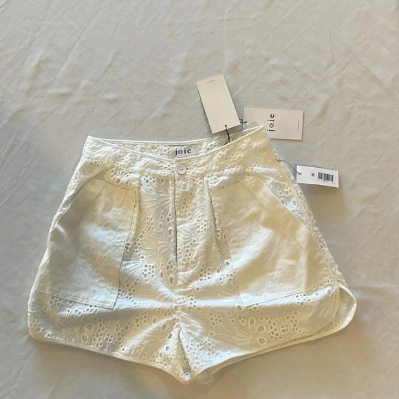 joie‎ Women’s Lawren Cotton Eyelet Utility Shorts Porcelain White size 2 NWT - Picture 3 of 7